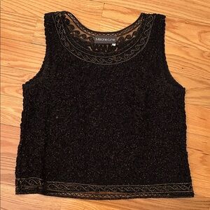 Melanie Lyne Black Lace Sleeveless Blouse